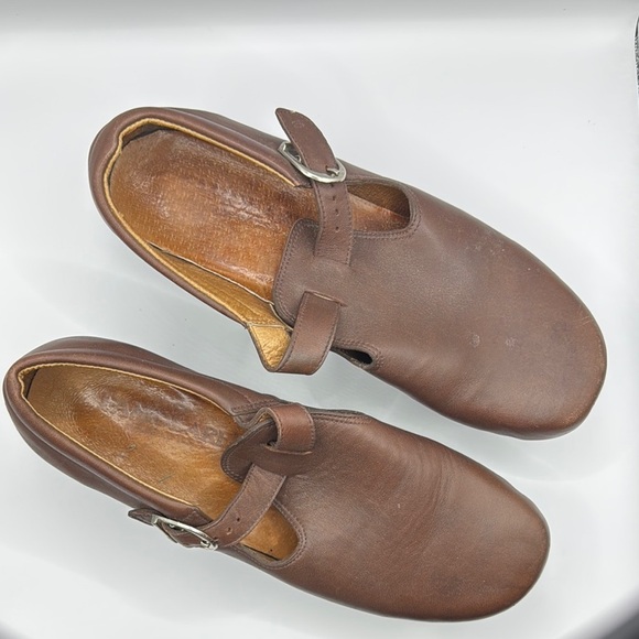 Famolare Brown Leather Mary Jane Wedge Shoes Earth Brown Size 10 - Picture 4 of 14